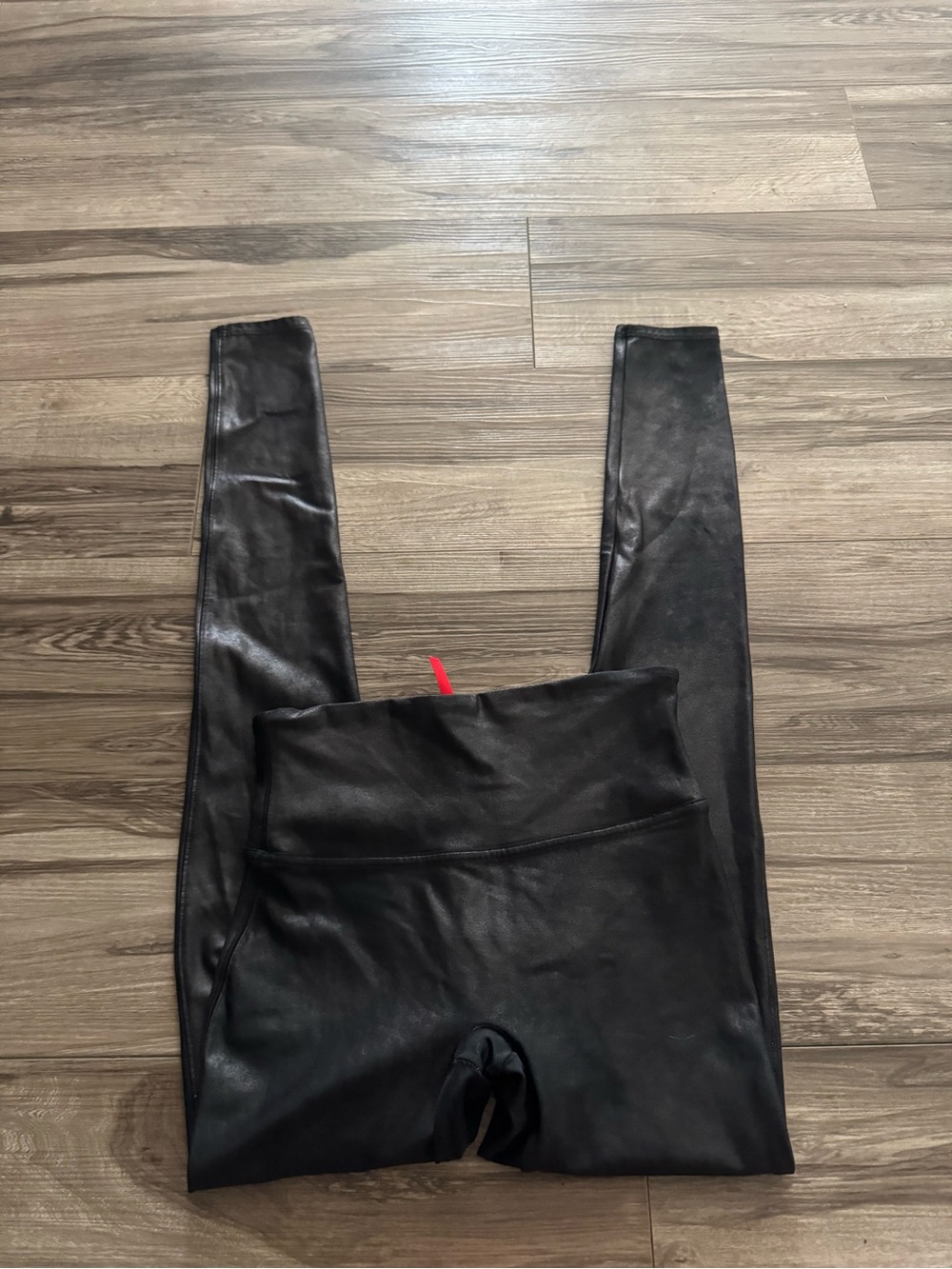SPANX Black Faux Leather High-Rise Leggings